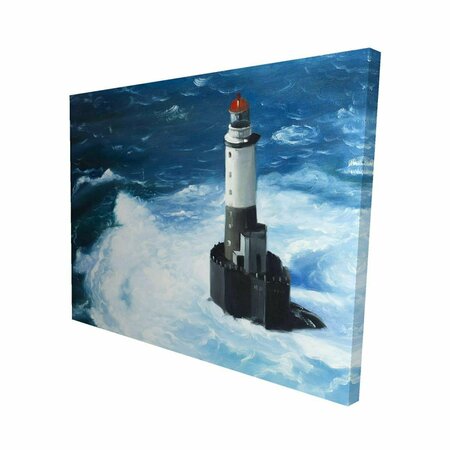 FONDO 16 x 20 in. Unleashed Waves on A Lighthouse-Print on Canvas FO2789492